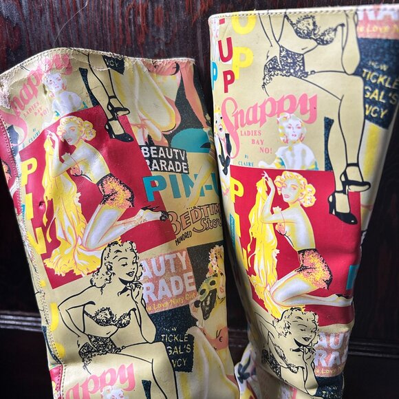 Unknown Maker - Vintage - Size 5.5 - High Heel Boots - Picture 3 of 6